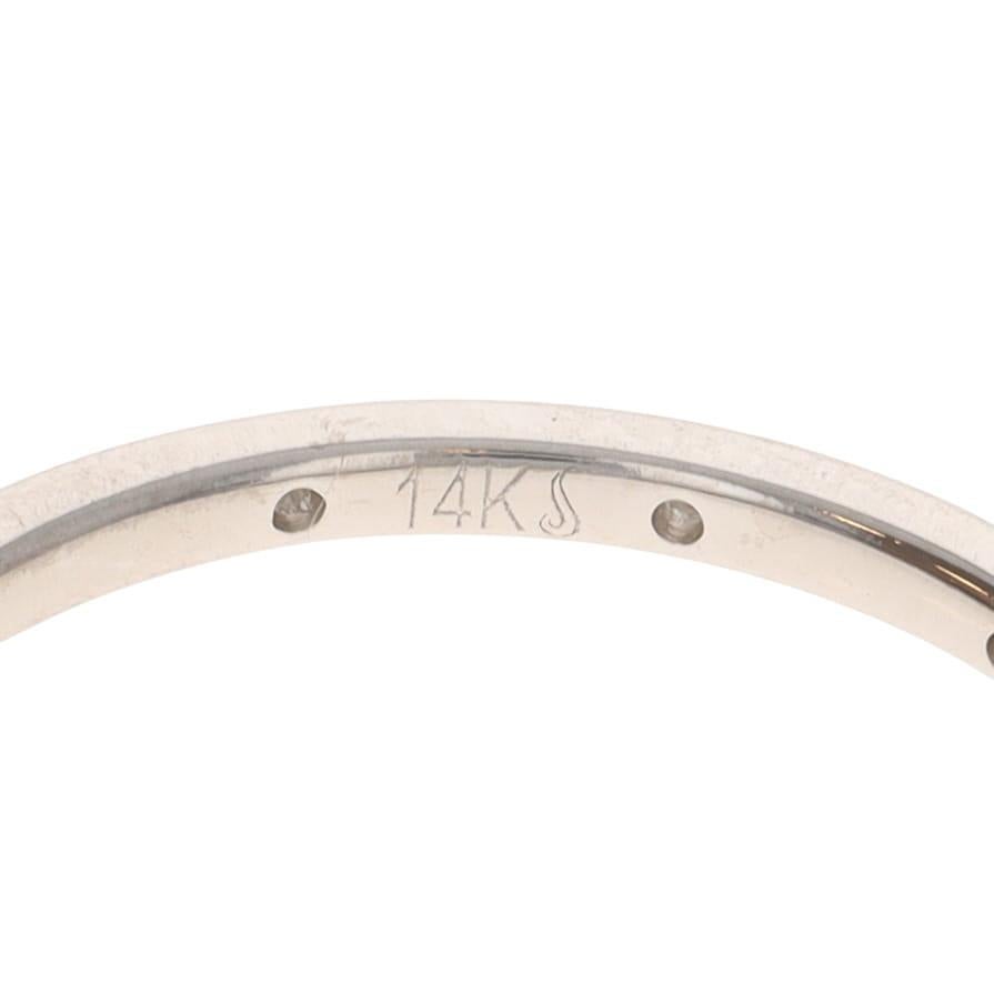 Weißgold Diamant Eternity Band - 14k Runde Brillant stapelbar Ring SZ 7 im Angebot 2