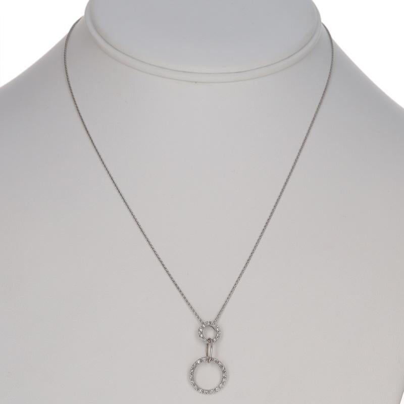 Taglio rotondo Collana con ciondolo Duo Eternity in oro bianco da 16