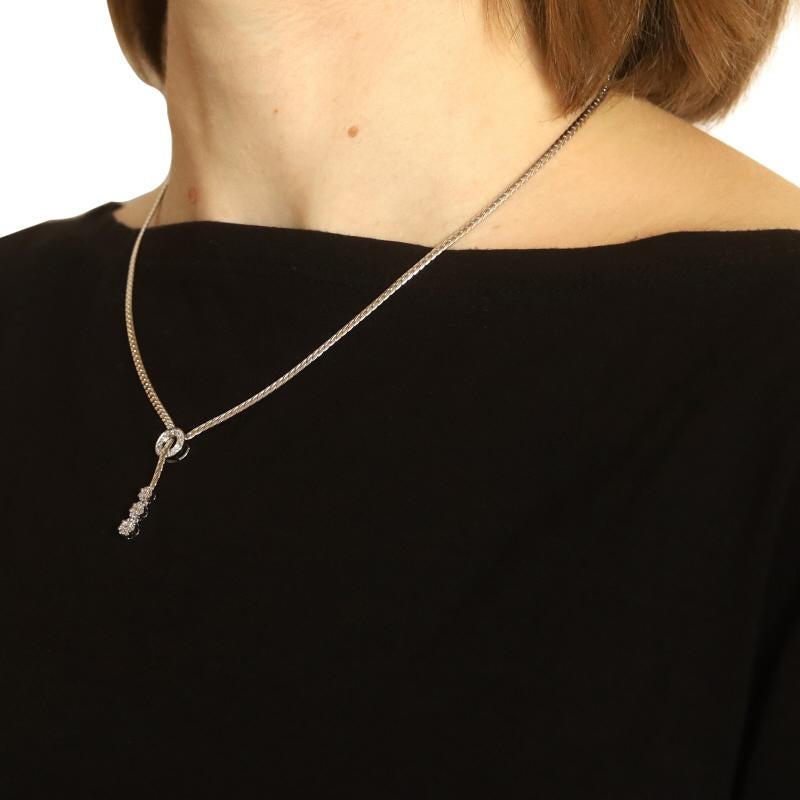 Weißgold Diamant Eternity Journey Lariat Anhänger Halskette 17