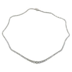 White Gold Diamond Eternity Necklace, 11.75 Carats