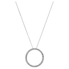 Collier d'éternité en or blanc 18 1/4" - 10k Single Cut .25ctw Halo Circle