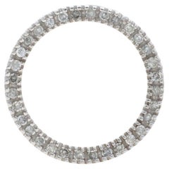 White Gold Diamond Eternity Pendant - 10k Single Cut .25ctw Circle Halo
