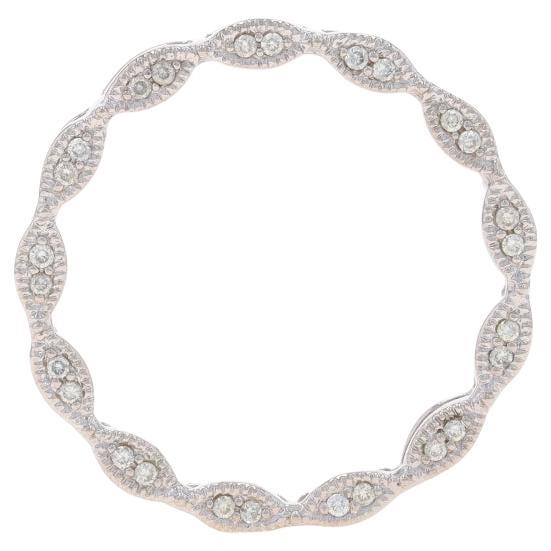 White Gold Diamond Eternity Pendant - 14k Round .25ctw Love Circle Milgrain For Sale