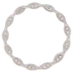 Colgante Eternidad Diamante Oro Blanco - 14k Redondo .25ctw Círculo Amor Milgrain