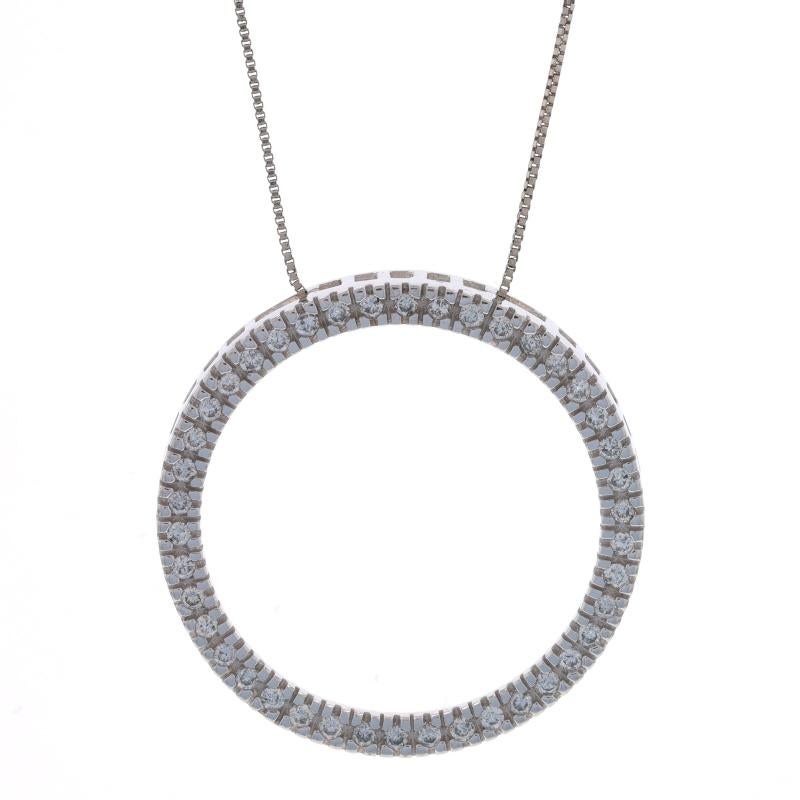 Women's White Gold Diamond Eternity Pendant Necklace 18 1/2