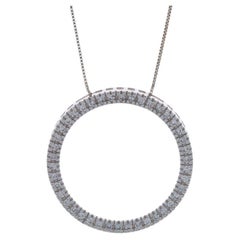 Eternity-Anhänger-Halskette aus Weißgold mit Diamant 18 1/2" -14k Rnd .50ctw Love Circle