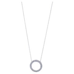 Eternity-Anhänger-Halskette aus Weißgold mit Diamanten 18" 14k Rnd .20ctw Love Halo Kreis