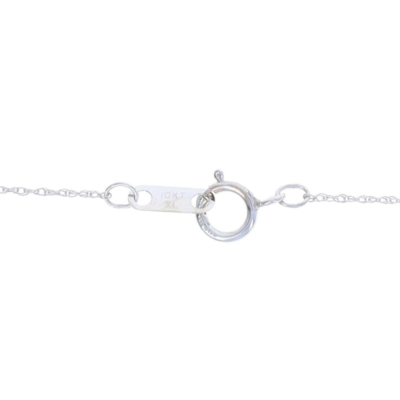 Single Cut White Gold Diamond Eternity Pendant Necklace 10k Single Ct .25ctw Circle For Sale