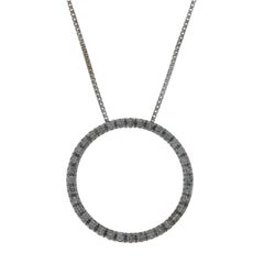 Weißgold Diamant Ewigkeit Anhänger Halskette 20 1/4" - 14k Runde .50ctw