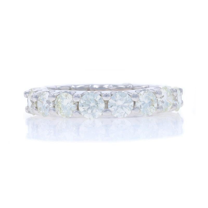 Anneau de mariage éternel en or blanc 14k Rd 3.56ctw Anniversary Ring Sz6 1/4 Excellent état - En vente à Greensboro, NC