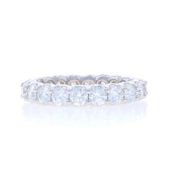White Gold Diamond Eternity Wedding Band 14k Round Brilliant 2.89ctw Ring