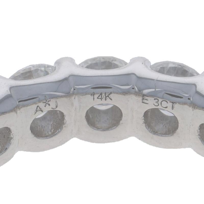 Alianza de oro blanco con diamantes 14k brillante redondo 2.89ctw en venta 2