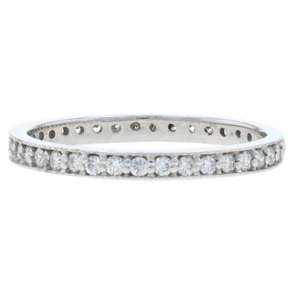 White Gold Diamond Eternity Wedding Band - 14k Round Brilliant .36ctw Ring