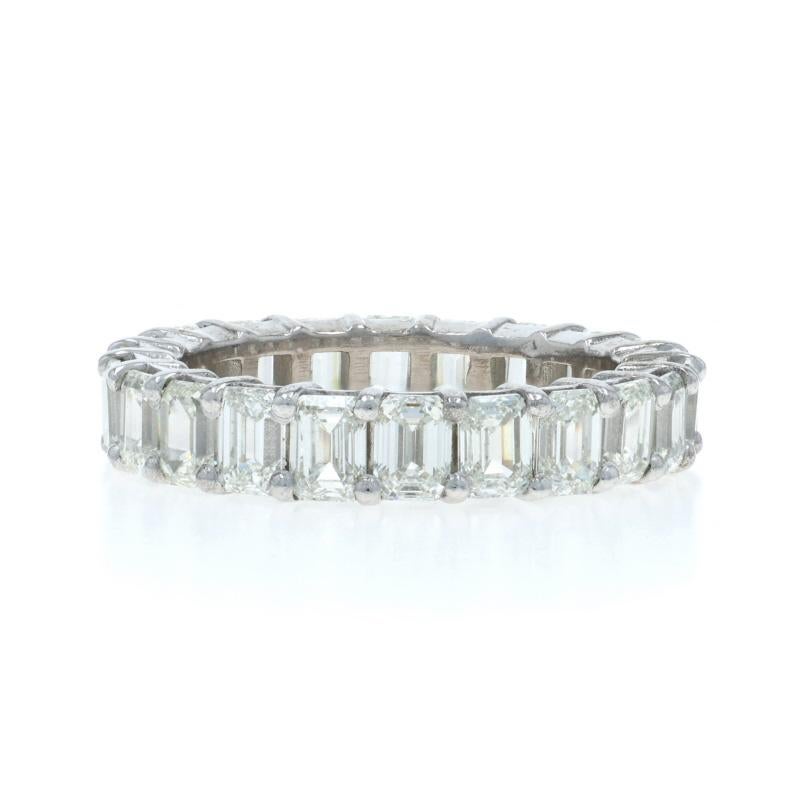 White Gold Diamond Eternity Wedding Band 18k Emerald 5.50ctw Anniversary Ring 9