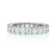 White Gold Diamond Eternity Wedding Band 18k Emerald 5.50ctw Anniversary Ring 9