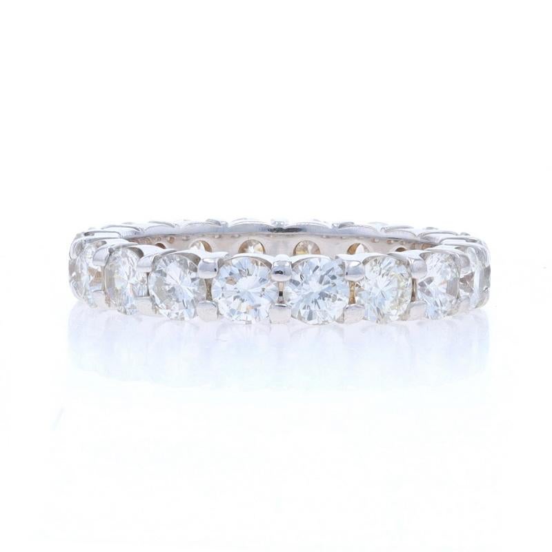White Gold Diamond Eternity Wedding Band - 18k Round 2.70ctw Ring Sz 5 1/2 For Sale 2