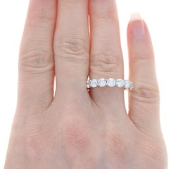White Gold Diamond Eternity Wedding Band - 18k Round Brilliant Cut 4.83ctw Ring