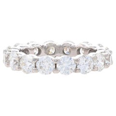 White Gold Diamond Eternity Wedding Band - 18k Round Brilliant Cut 4.83ctw Ring