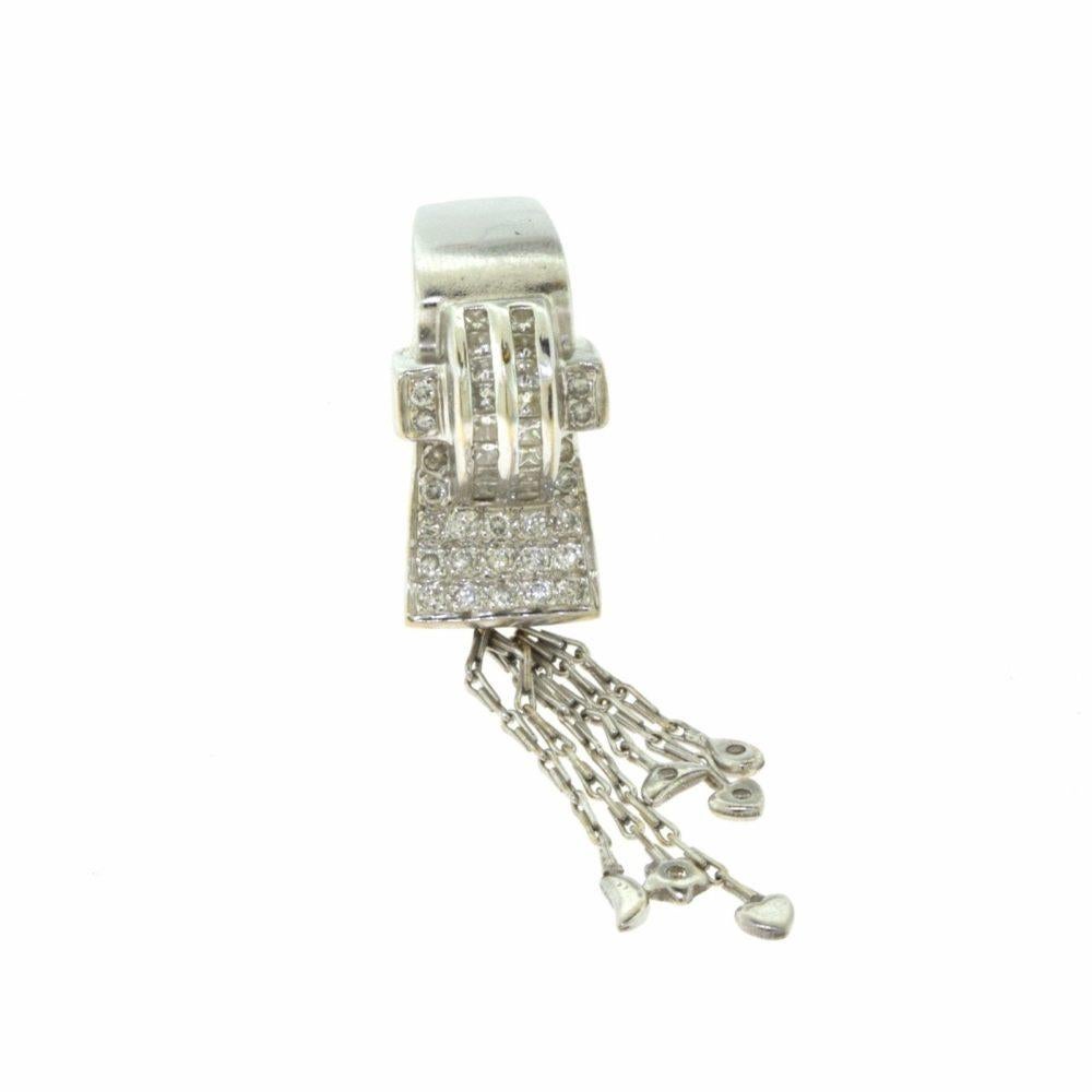 Round Cut White Gold Diamond Falling Stars, Hearts, and Moon Dangle Ring For Sale