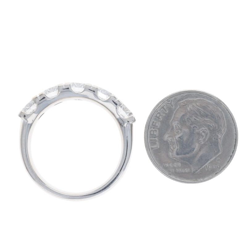 Anillo de boda de oro blanco con diamantes de cinco piedras 18k Rd 2,55ctw GIA en Nuevo estado para la venta en Greensboro, NC