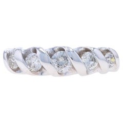 Weißgold Diamant Fünf-Stein-Ring - 14k Runder .50ctw Hochzeits- Anniversary-Ring