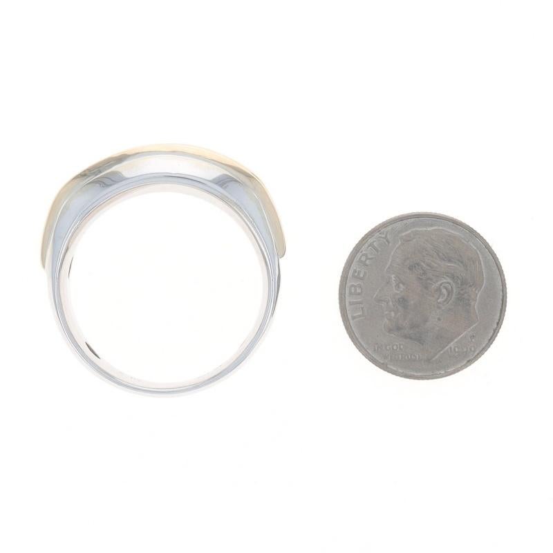 Anello da uomo in oro bianco con diamante a cinque pietre 14k Brilliante rotondo 1.00ctw 10 1/2 in vendita 1