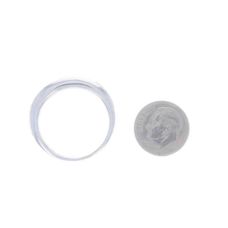 White Gold Diamond Five-Stone Men's Wedding Band - 14k Round Brilliant .76ctw Fi For Sale 1