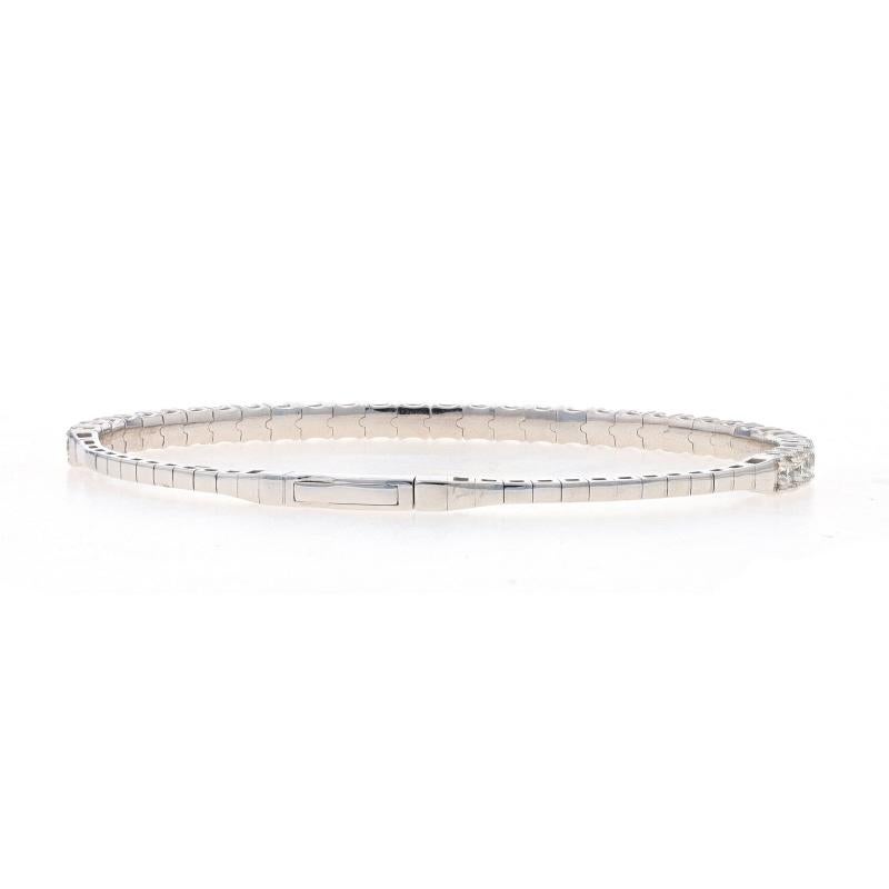 White Gold Diamond Flex Bangle Bracelet 6 1/2