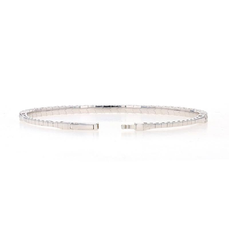 Women's White Gold Diamond Flex Bangle Bracelet 6 1/2