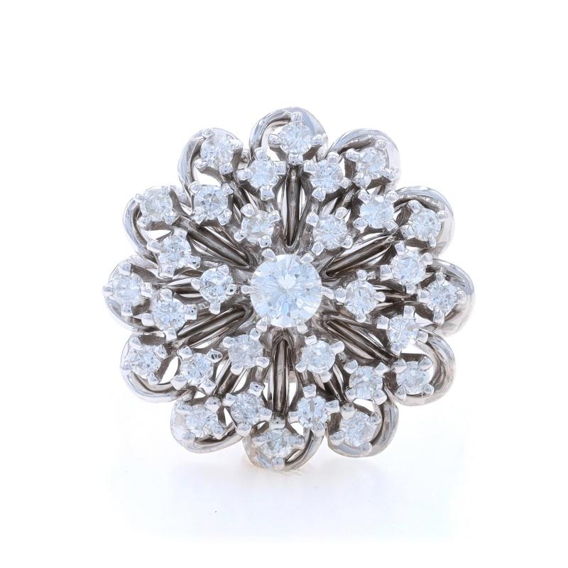Size: 5 3/4
Sizing Fee: Up 3 sizes for $40 or Down 2 sizes for $40

Metal Content: 14k White Gold

Stone Information

Natural Diamonds
Carat(s): .67ctw
Cut: Round Brilliant
Color: H - I
Clarity: SI2 - I1

Total Carats: .67ctw

Style: Cluster