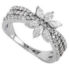 White Gold Diamond Floral Dress Ring