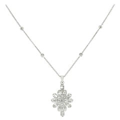 Colgante Floral Diamante Oro Blanco 0.98ct TDW