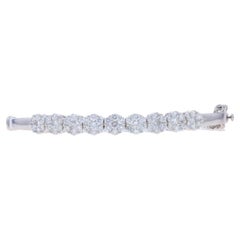 Bracelet en or blanc avec fleur de diamant 6 3/4" - 14k Rnd 2.00ctw Halo Cluster