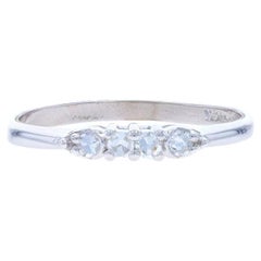 Anello a quattro pietre con diamante in oro bianco - 14k Single Cut .10ctw Wedding Band