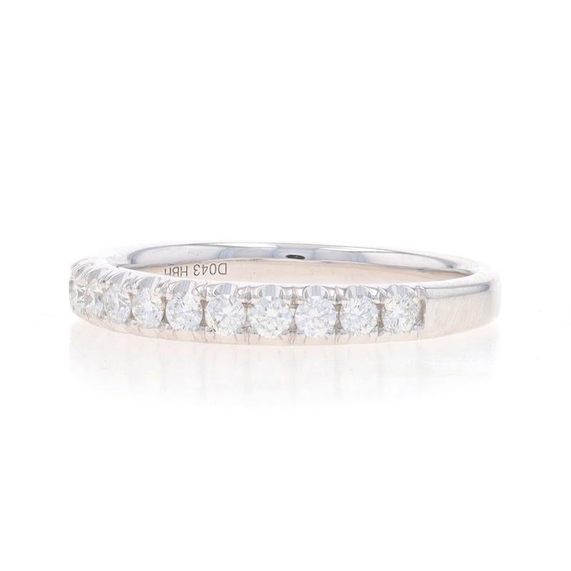 Round Cut White Gold Diamond French Set Wedding Band - 14k Round Brilliant .27ctw Ring For Sale