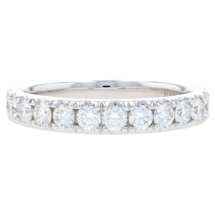 Anneau de mariage en or blanc serti de diamants - 14k Round Brilliant .79ctw Ring