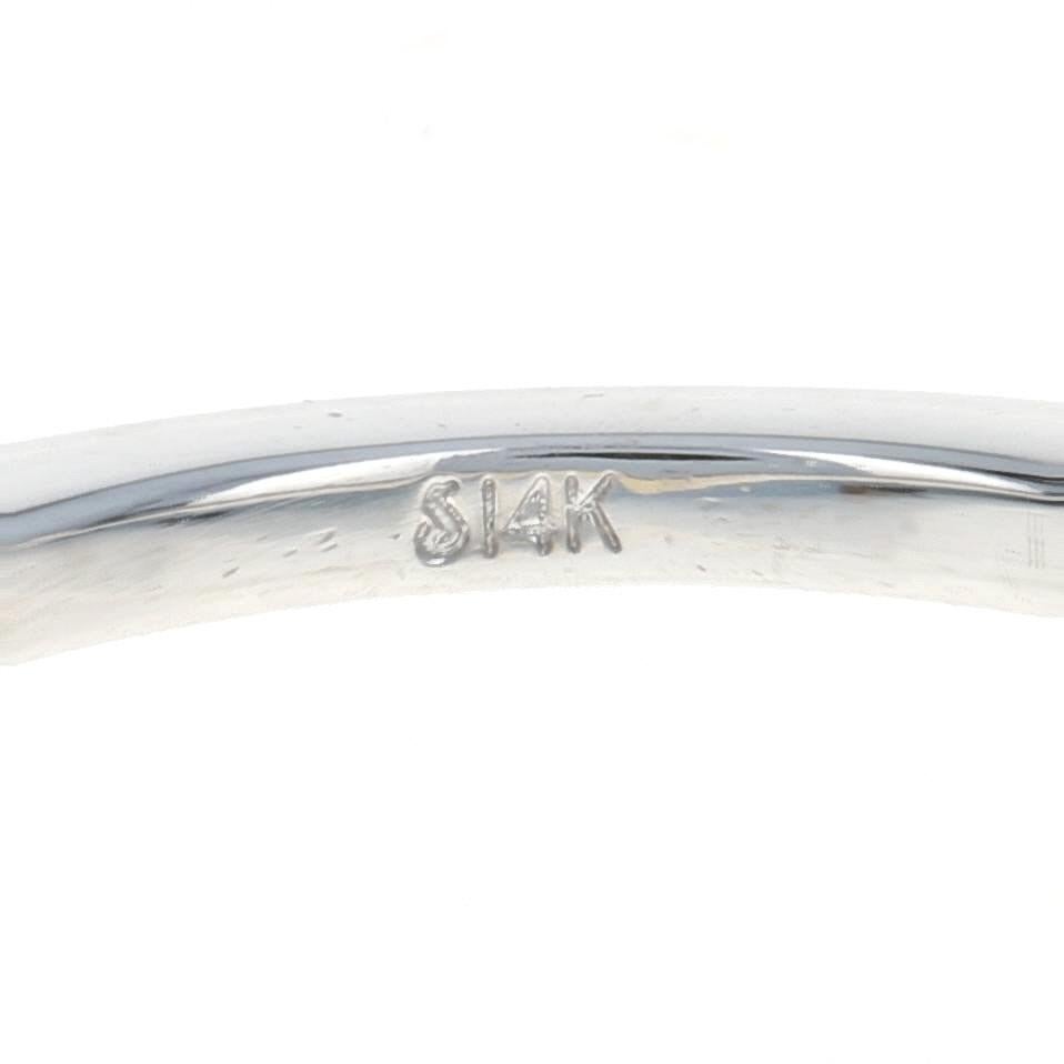 Round Cut White Gold Diamond French Set Wishbone Ring, 14k .34ctw Wedding Enhancer Guard