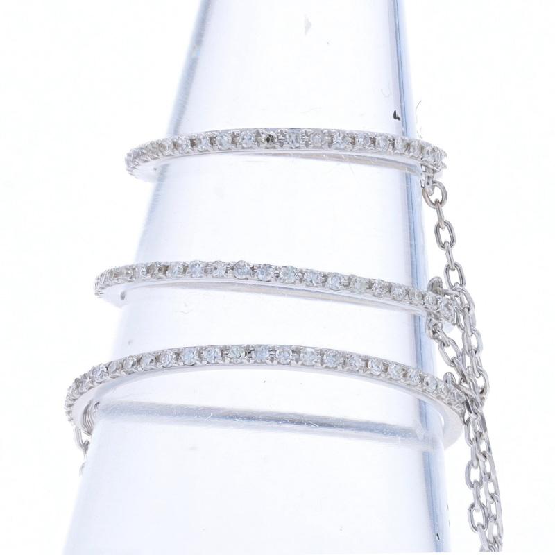 Bague en or blanc avec diamant sur tout le doigt -14k Single Ct.33ctw Chain Three Bands Sz ~7 Neuf - En vente à Greensboro, NC