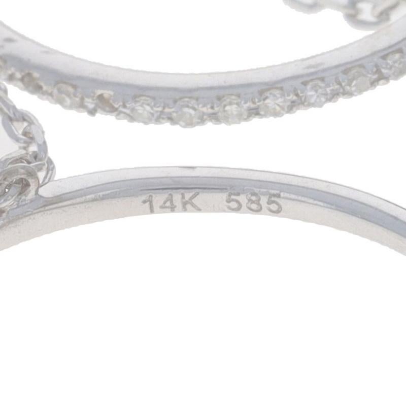 Bague en or blanc avec diamant sur tout le doigt -14k Single Ct.33ctw Chain Three Bands Sz ~7 en vente 2