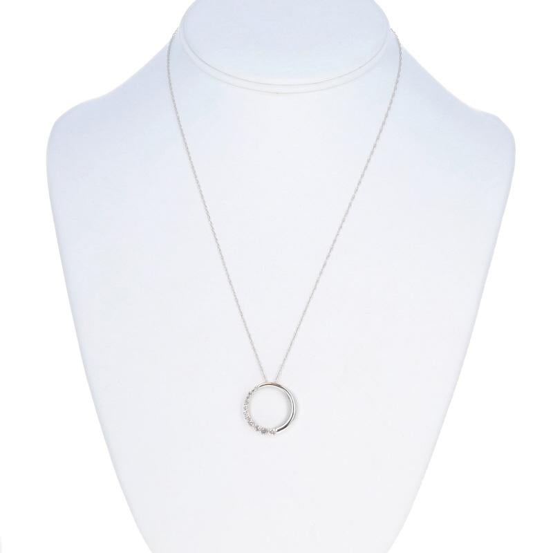 Taglio rotondo Collana con diamanti graduati in oro bianco 18