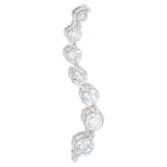 White Gold Diamond Graduated Journey Pendant, 14k Round Brilliant Cut .25ctw