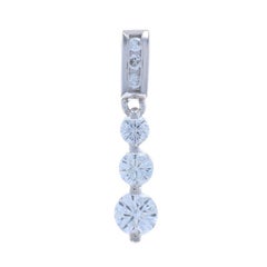 Or blanc Diamant Gradué Pendentif Trois Pierres Journey 14k Round .57ctw Love