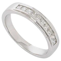 Bague d'éternité demi-éternité en or blanc et diamant 0,75 carat