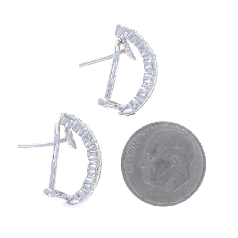 De las mujeres Pendientes de medio aro de diamantes de oro blanco 14k redondos brillantes 2,50ctw perforados en venta