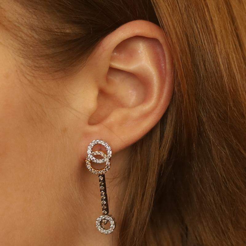 White Gold Diamond Halo Circle Earrings & Necklace Set 16