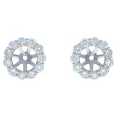 Orecchini con diamante aureolato in oro bianco - 14k Round 1.54ctw Stud Jackets