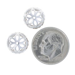White Gold Diamond Halo Earring Enhancers, 14k Round Cut .41ctw Stud Jackets
