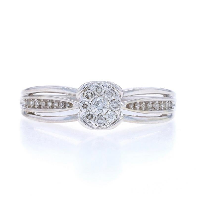 Size: 7
Sizing Fee: Up 2 sizes for $35 or Down 1 size for $35

Metal Content: 10k White Gold

Stone Information

Natural Diamonds
Carat(s): .25ctw
Cut: Round Brilliant and Single
Color: H - I
Clarity: SI2 - I1

Total Carats: .25ctw

Style: Solitaire