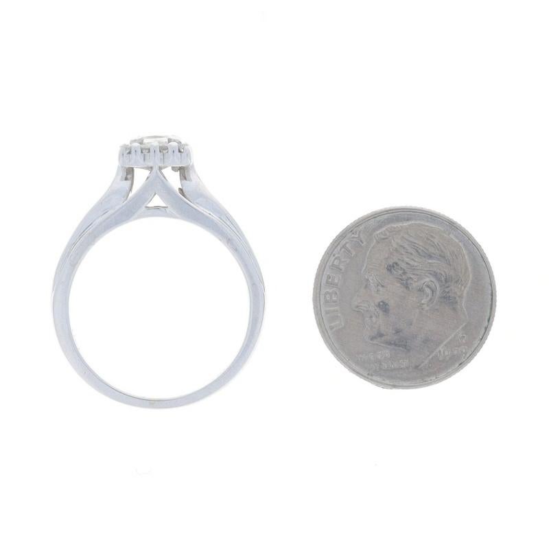 White Gold Diamond Halo Engagement Ring - 14k Princess .70ctw For Sale 1