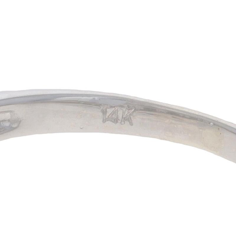 White Gold Diamond Halo Engagement Ring - 14k Round & Baguette .75ctw IGI For Sale 1